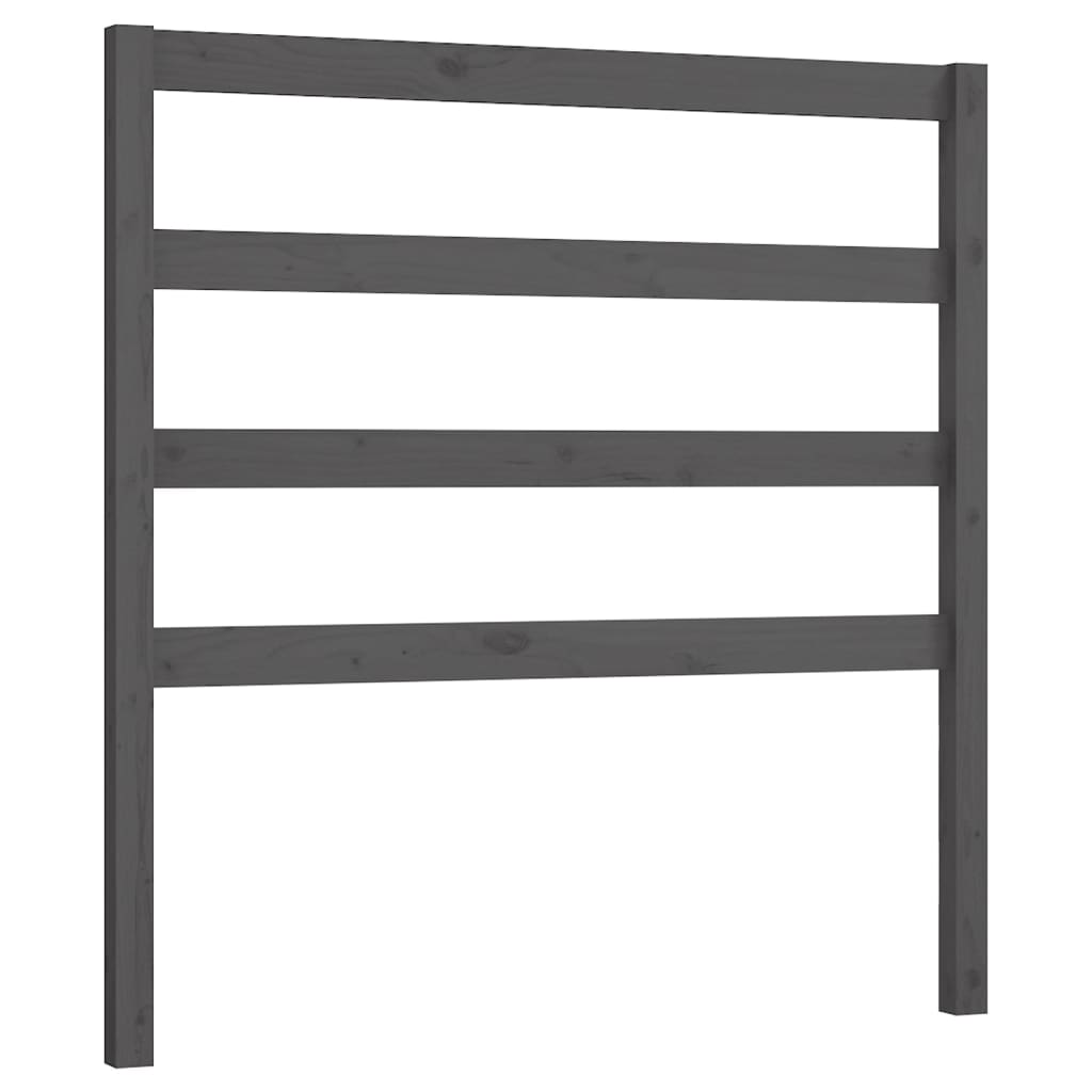 Bed Headboard Grey 96x4x100 cm Solid Wood Pine