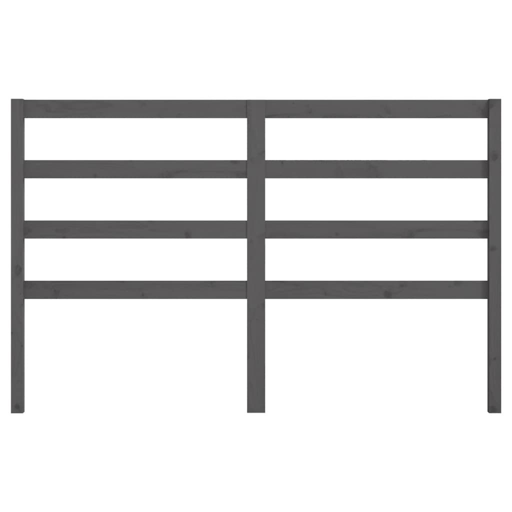 Bed Headboard Grey 126x4x100 cm Solid Wood Pine