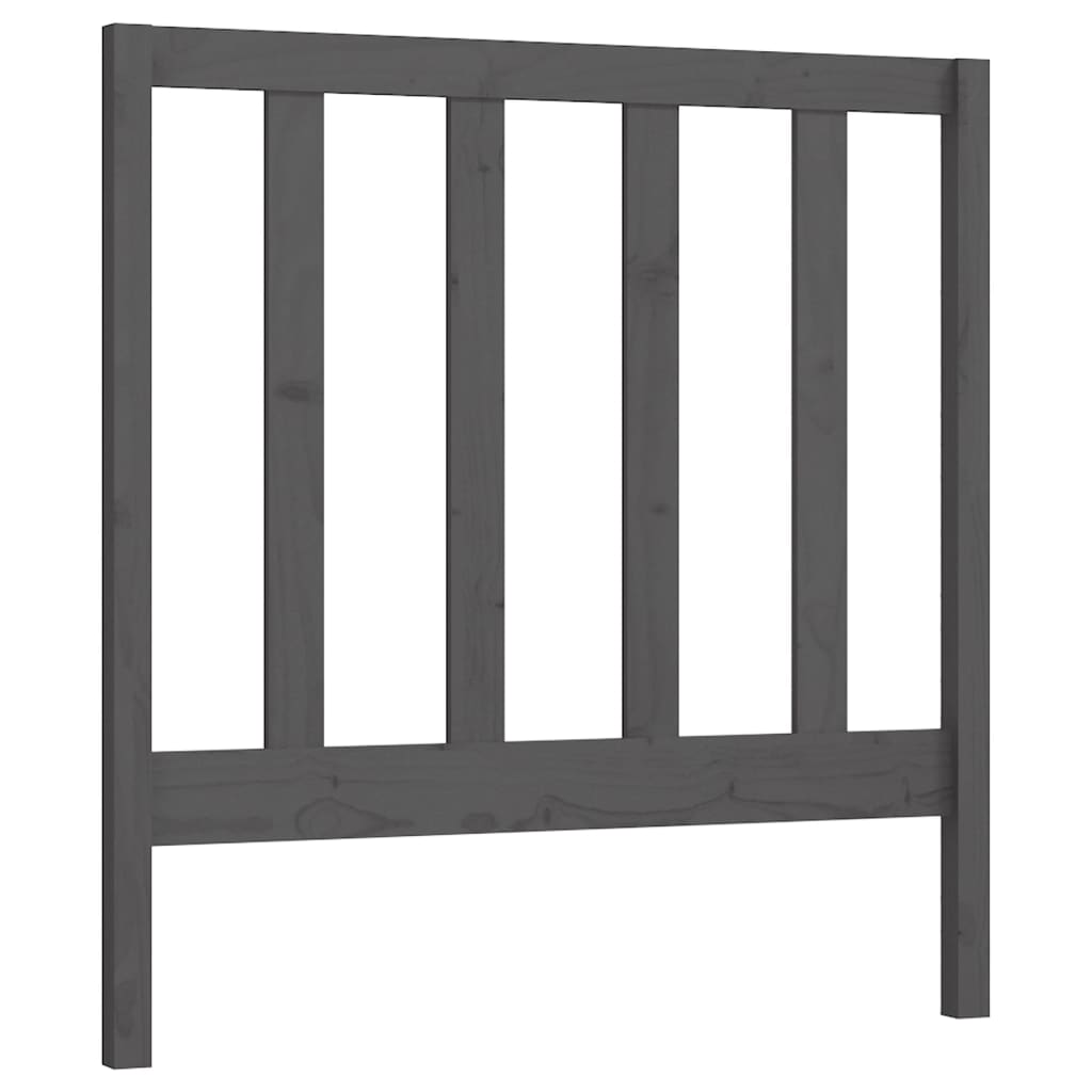 Bed Headboard Grey 96x4x100 cm Solid Wood Pine