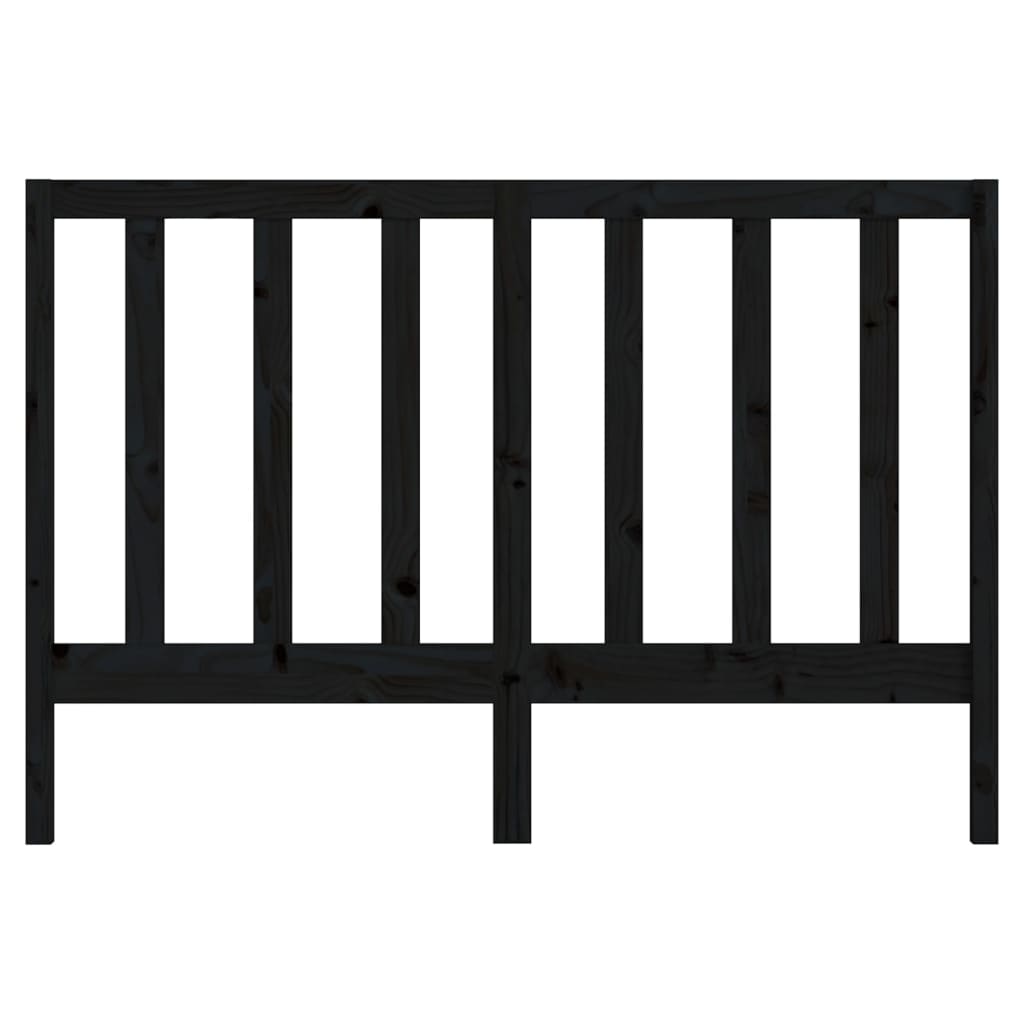 Bed Headboard Black 166x4x100 cm Solid Wood Pine