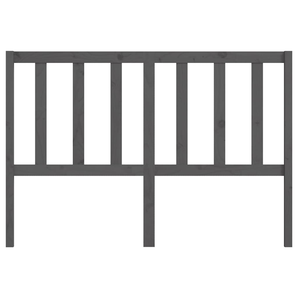 Bed Headboard Grey 126x4x100 cm Solid Wood Pine