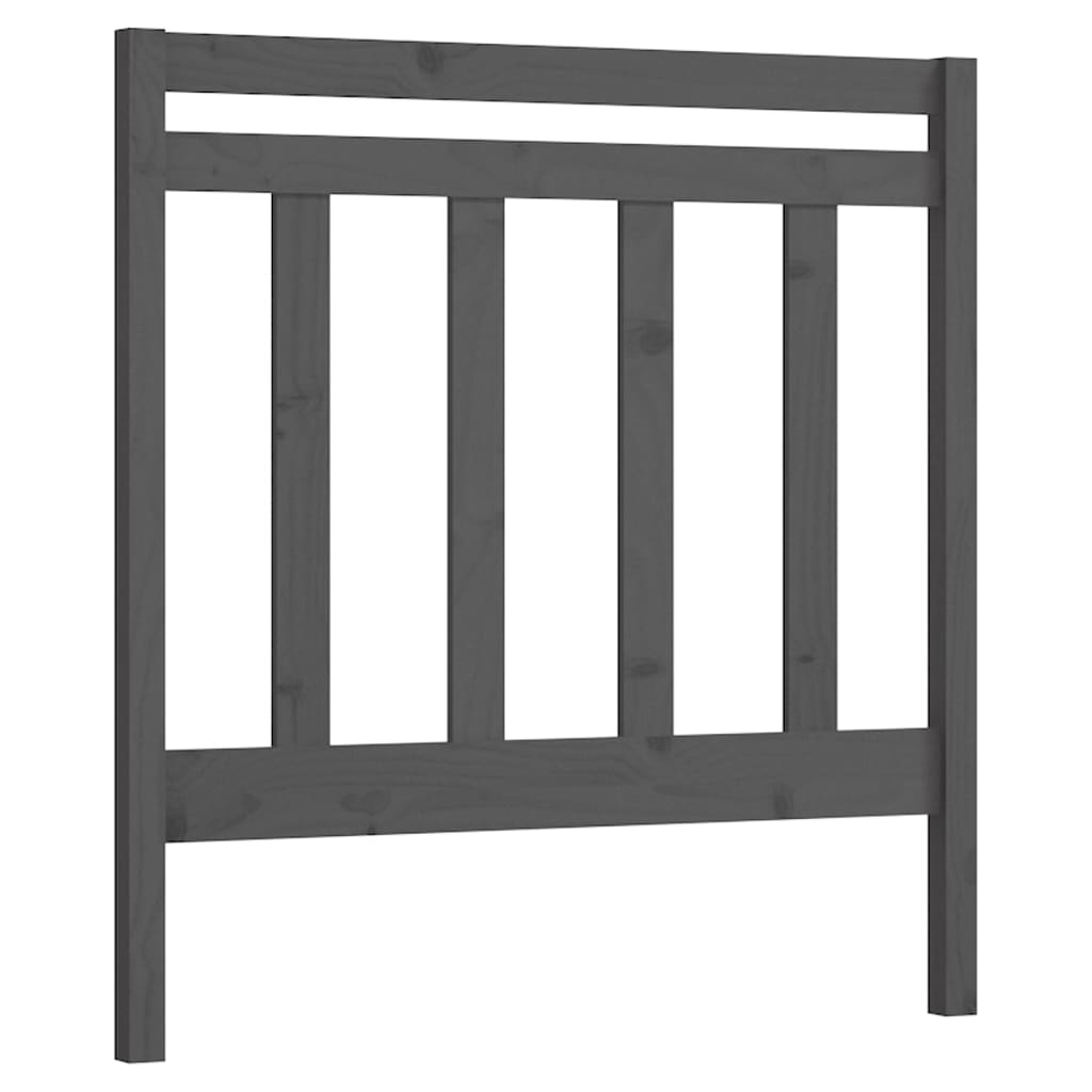 Bed Headboard Grey 81x4x100 cm Solid Wood Pine