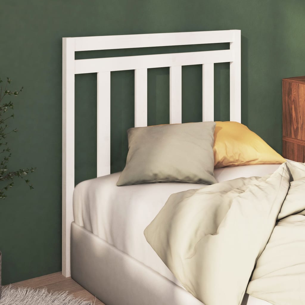 Bed Headboard White 106x4x100 cm Solid Wood Pine