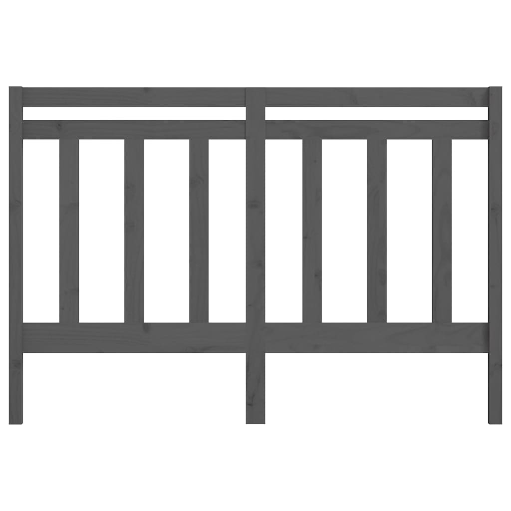 Bed Headboard Grey 126x4x100 cm Solid Wood Pine