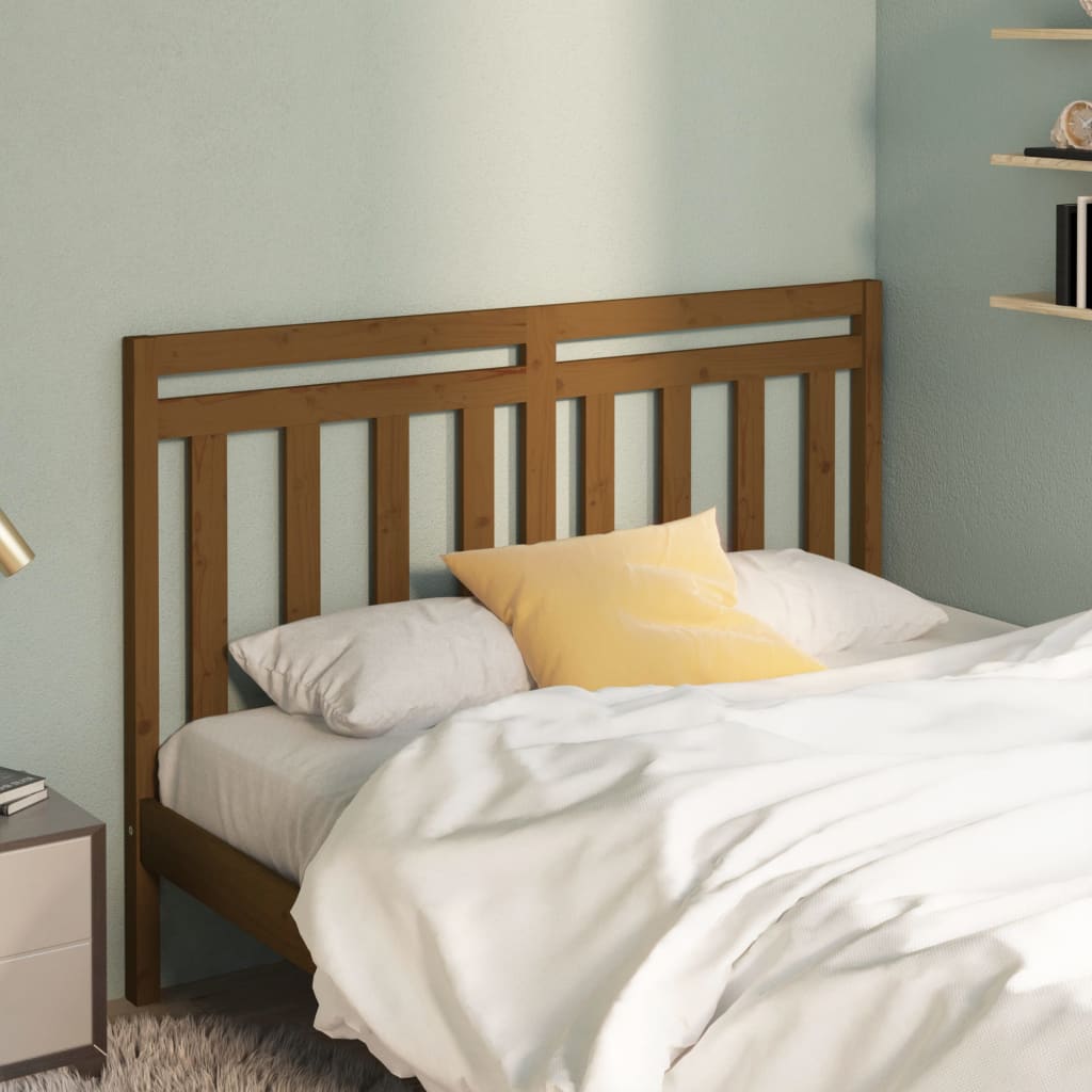 Bed Headboard Honey Brown 146x4x100 cm Solid Wood Pine