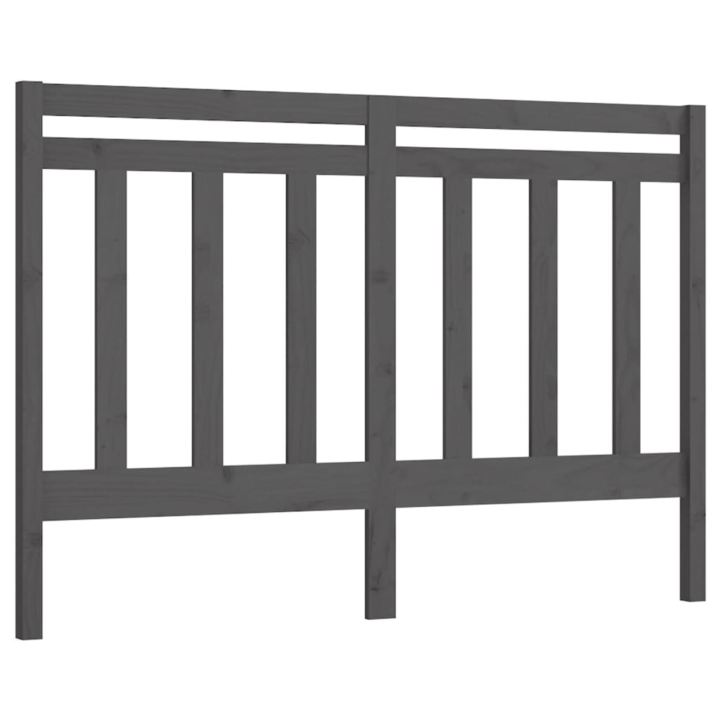 Bed Headboard Grey 156x4x100 cm Solid Wood Pine