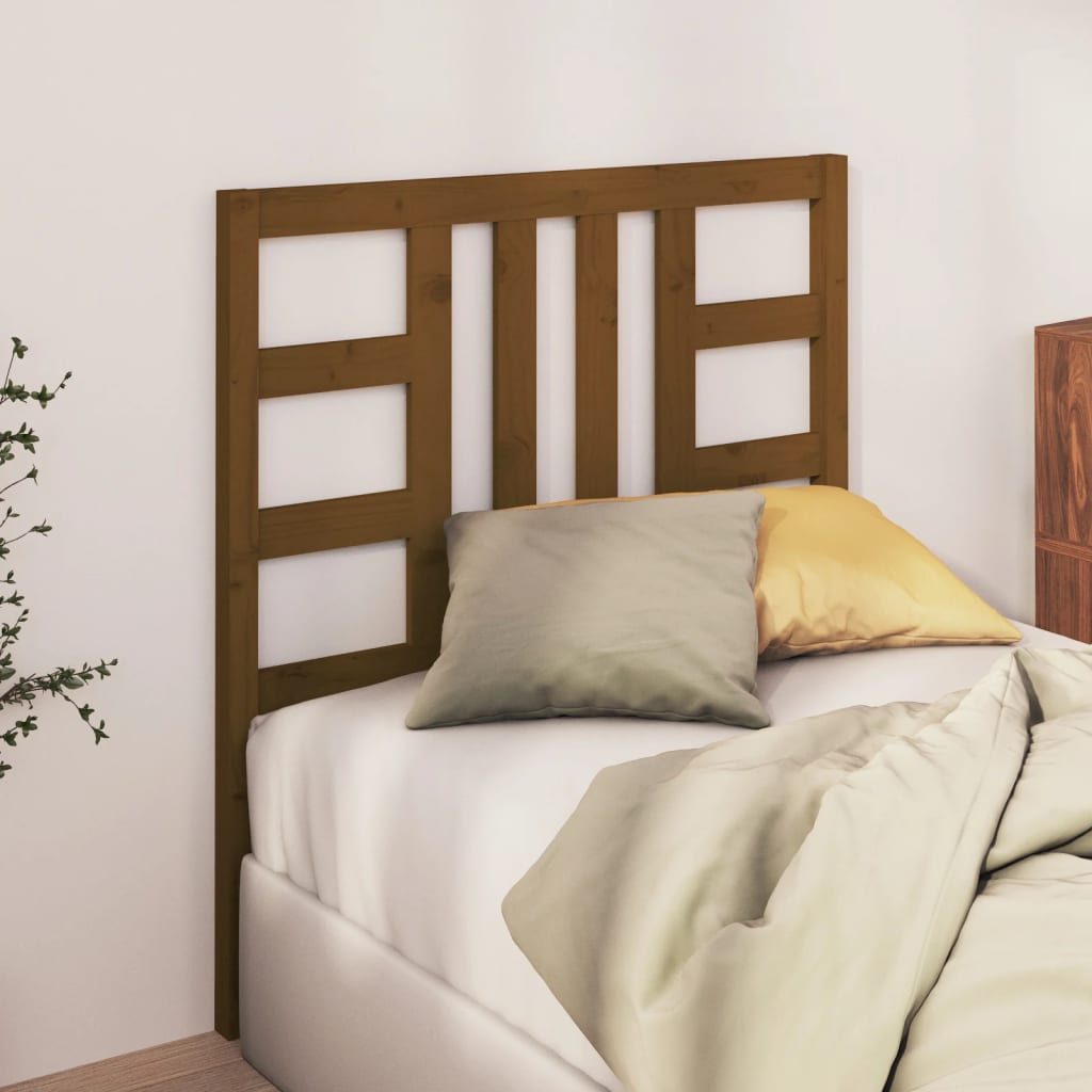 Bed Headboard Honey Brown 106x4x100 cm Solid Wood Pine
