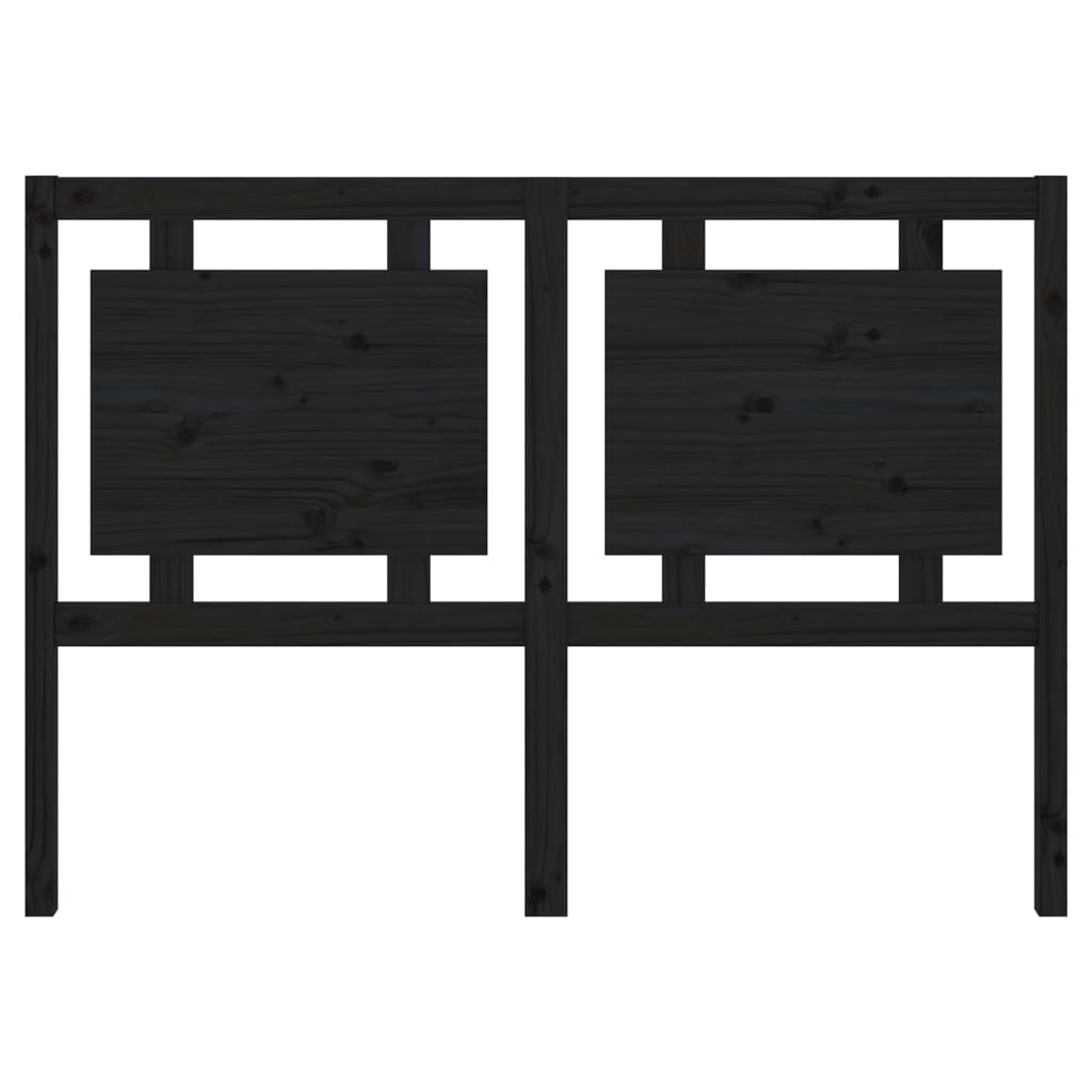 Bed Headboard Black 140.5x4x100 cm Solid Pine Wood