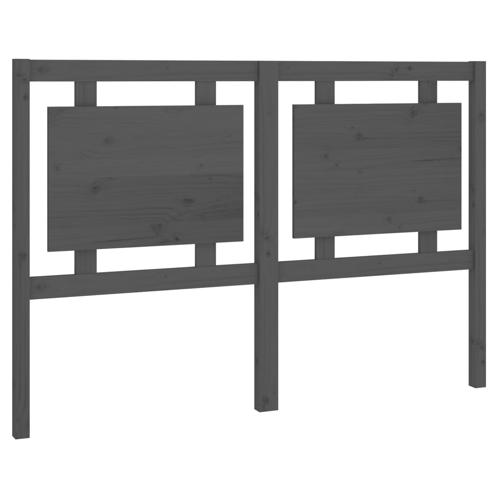 Bed Headboard Grey 145.5x4x100 cm Solid Pine Wood