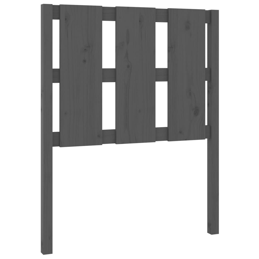 Bed Headboard Grey 80.5x4x100 cm Solid Wood Pine