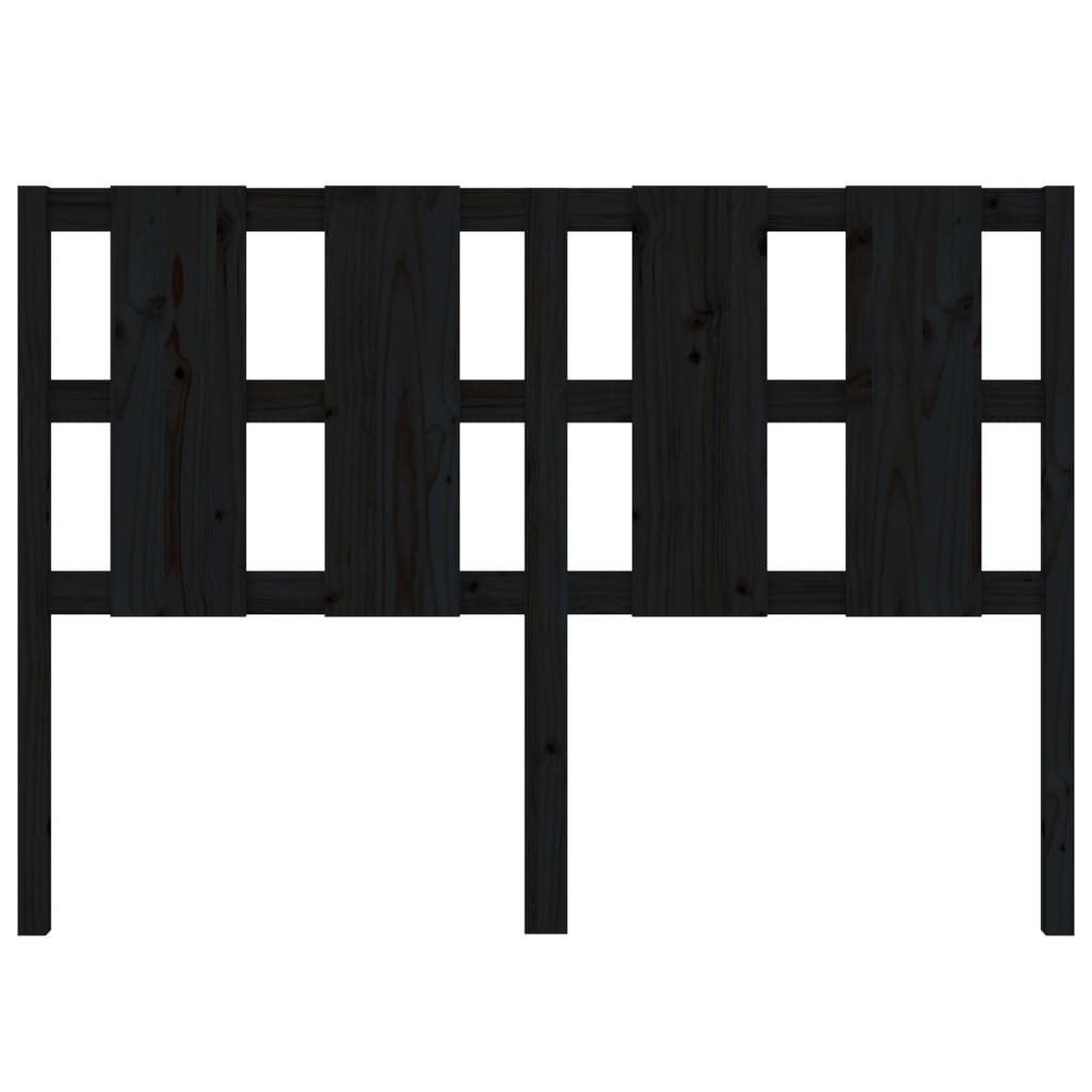 Bed Headboard Black 140.5x4x100 cm Solid Wood Pine