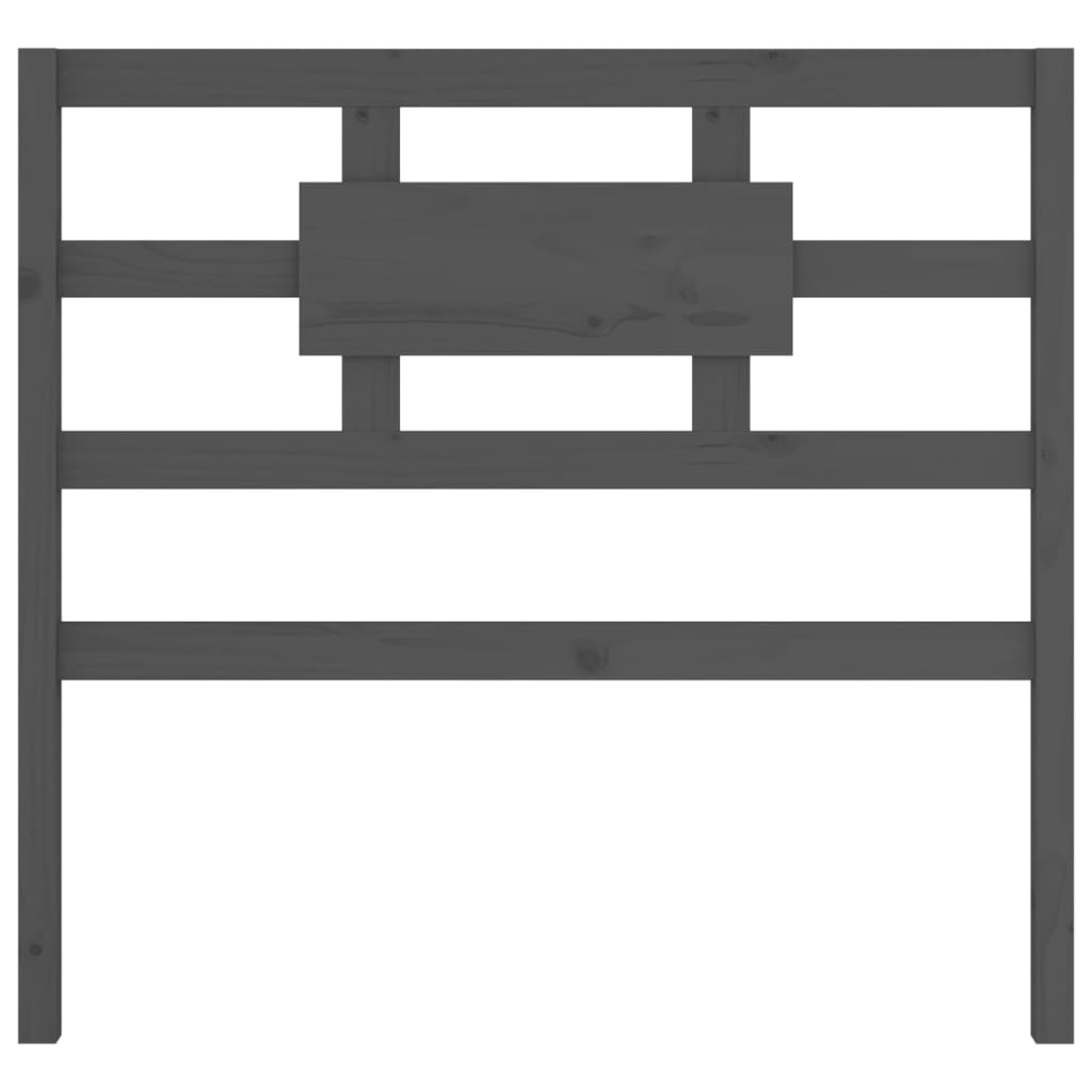 Bed Headboard Grey 105.5x4x100 cm Solid Wood Pine