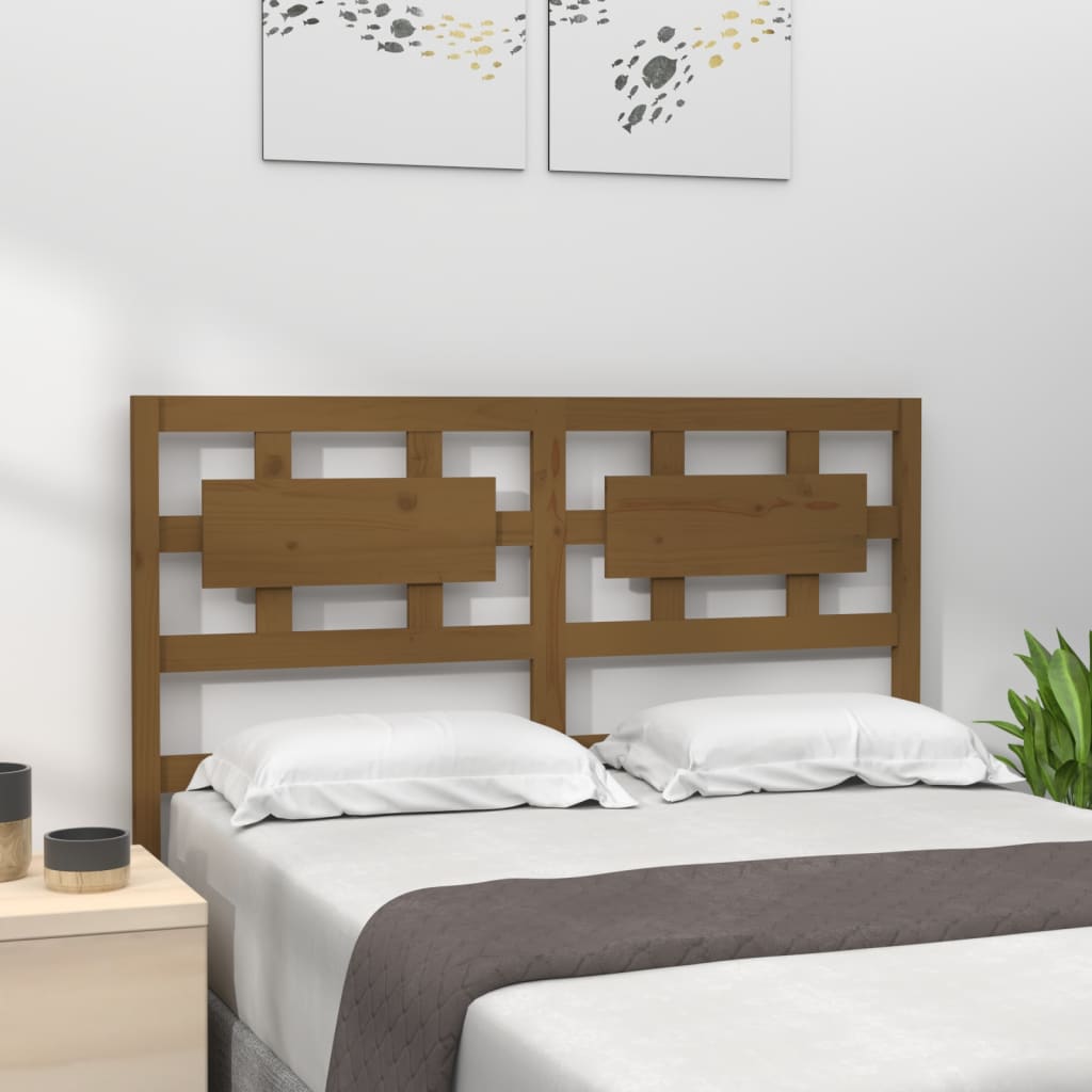 Bed Headboard Honey Brown 145.5x4x100 cm Solid Wood Pine