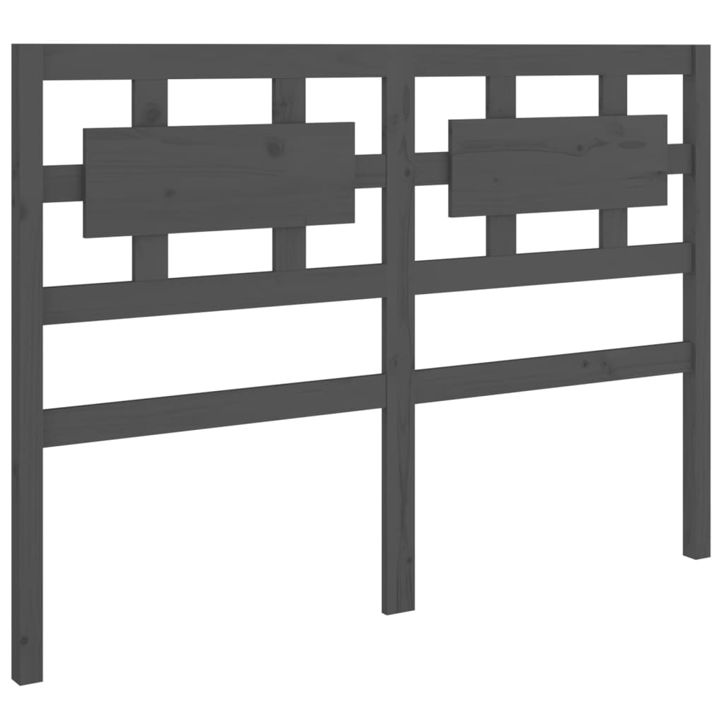 Bed Headboard Grey 165.5x4x100 cm Solid Wood Pine