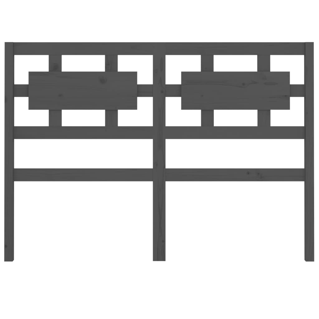 Bed Headboard Grey 205.5x4x100 cm Solid Wood Pine