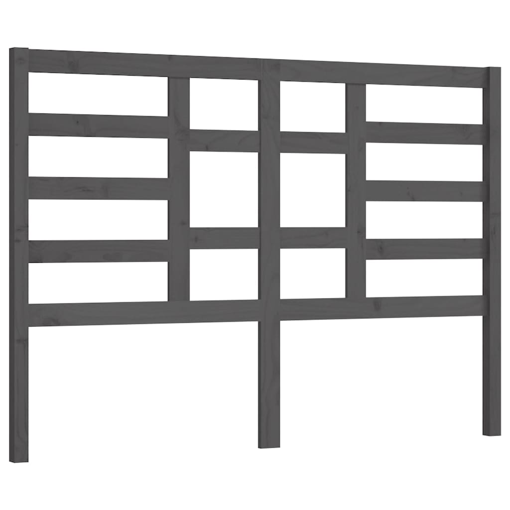 Bed Headboard Grey 126x4x104 cm Solid Wood Pine
