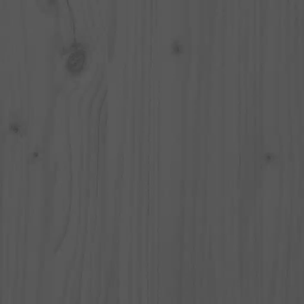 Bed Headboard Grey 206x4x104 cm Solid Wood Pine