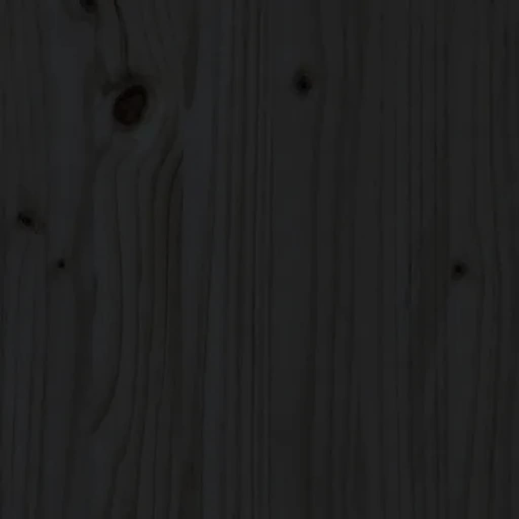 Bed Headboard Black 206x4x104 cm Solid Wood Pine