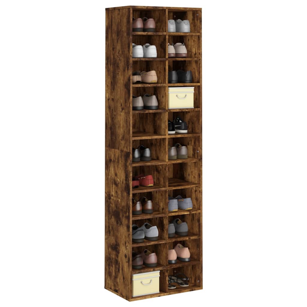 Modern Wooden Large Open Shoe Storage Cabinet Unit With 22 Compartments