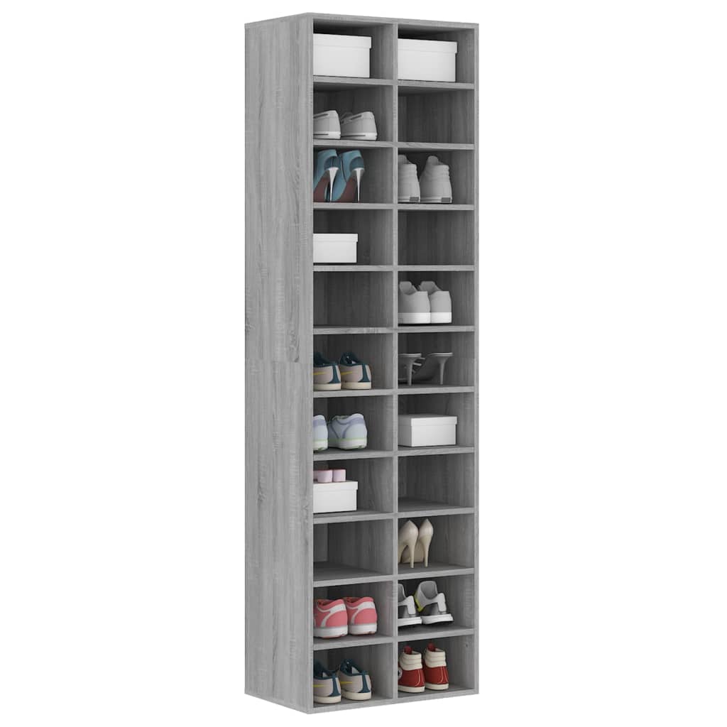 Modern Wooden Large Open Shoe Storage Cabinet Unit With 22 Compartments