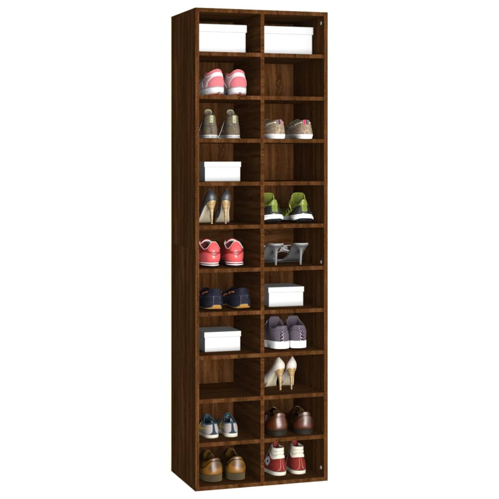 Modern Wooden Large Open Shoe Storage Cabinet Unit With 22 Compartments