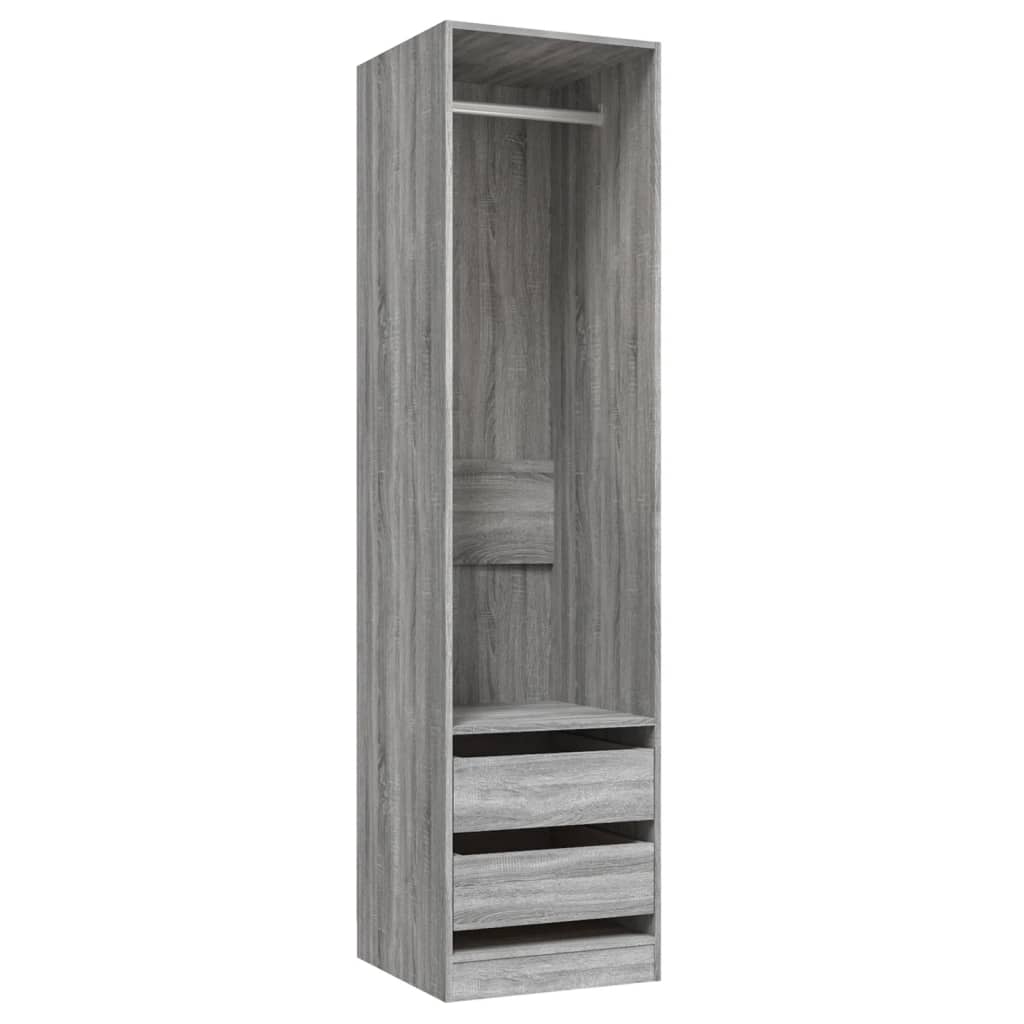 Modern Wooden 50cm Open Tall Bedroom Wardrobe With 2 Drawers Hanging Rail