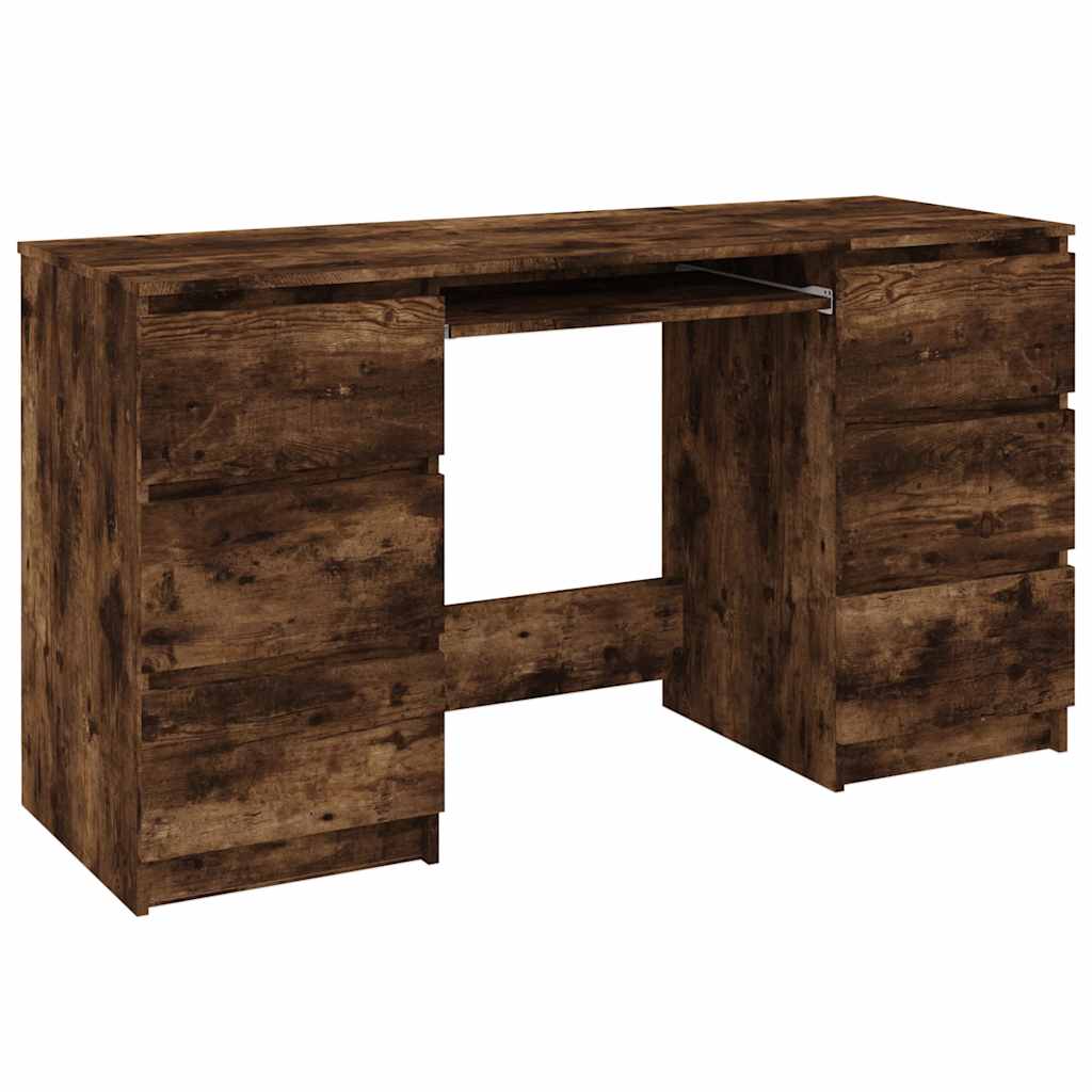 Modern Wooden Home Office Computer Desk Table With 6 Storage Drawers