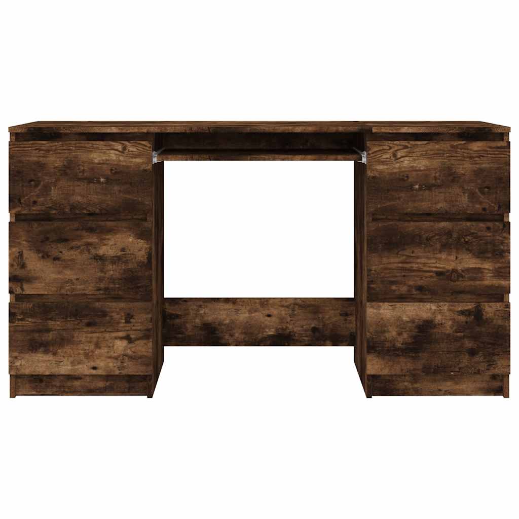Modern Wooden Home Office Computer Desk Table With 6 Storage Drawers