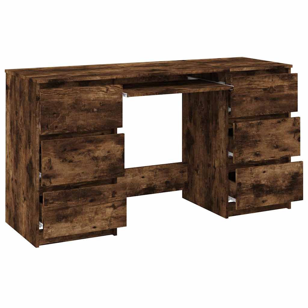 Modern Wooden Home Office Computer Desk Table With 6 Storage Drawers