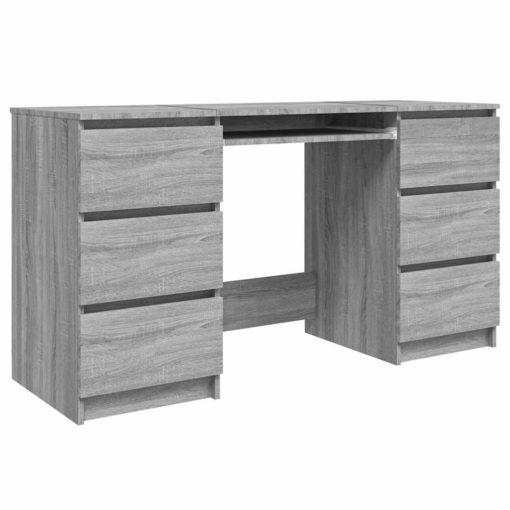 Modern Wooden Home Office Computer Desk Table With 6 Storage Drawers