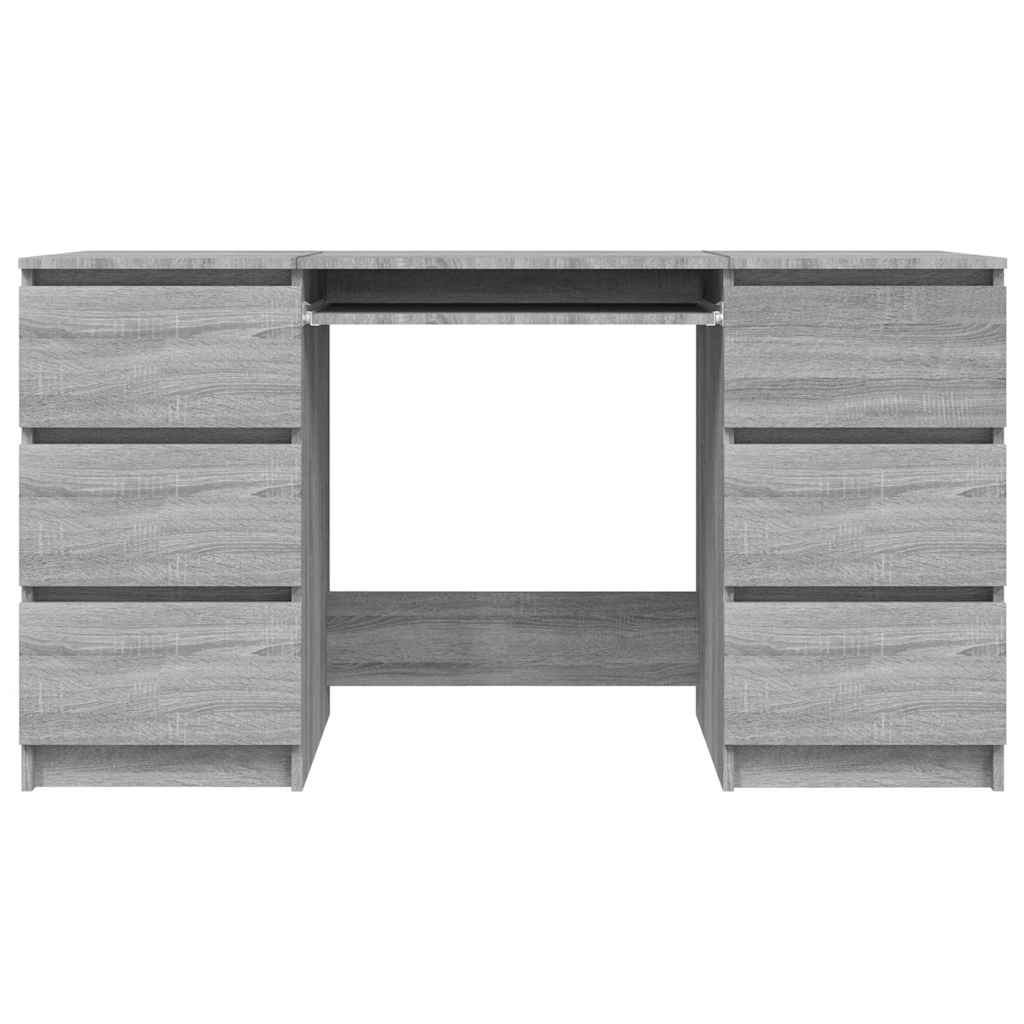 Modern Wooden Home Office Computer Desk Table With 6 Storage Drawers