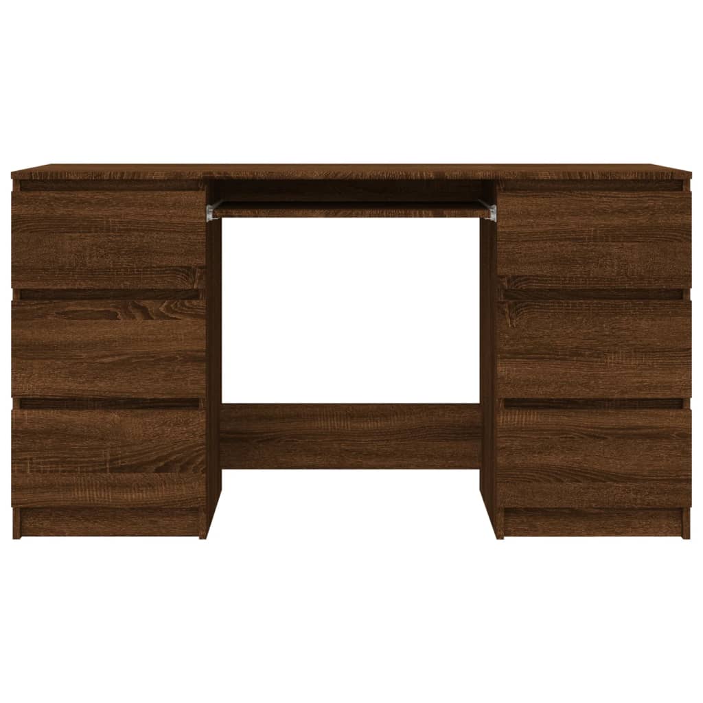 Modern Wooden Home Office Computer Desk Table With 6 Storage Drawers