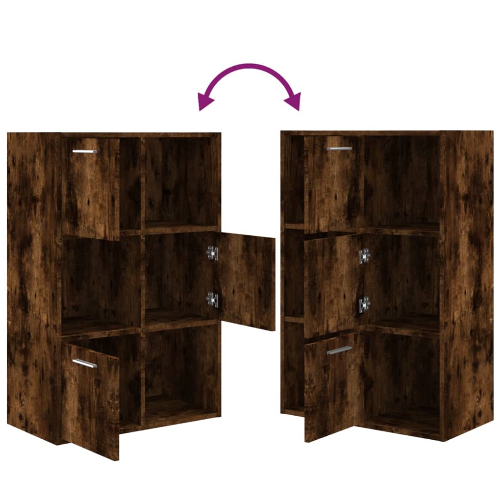 Modern Wooden Home Storage Cabinet Bookcase With 3 Doors & Shelves Wood