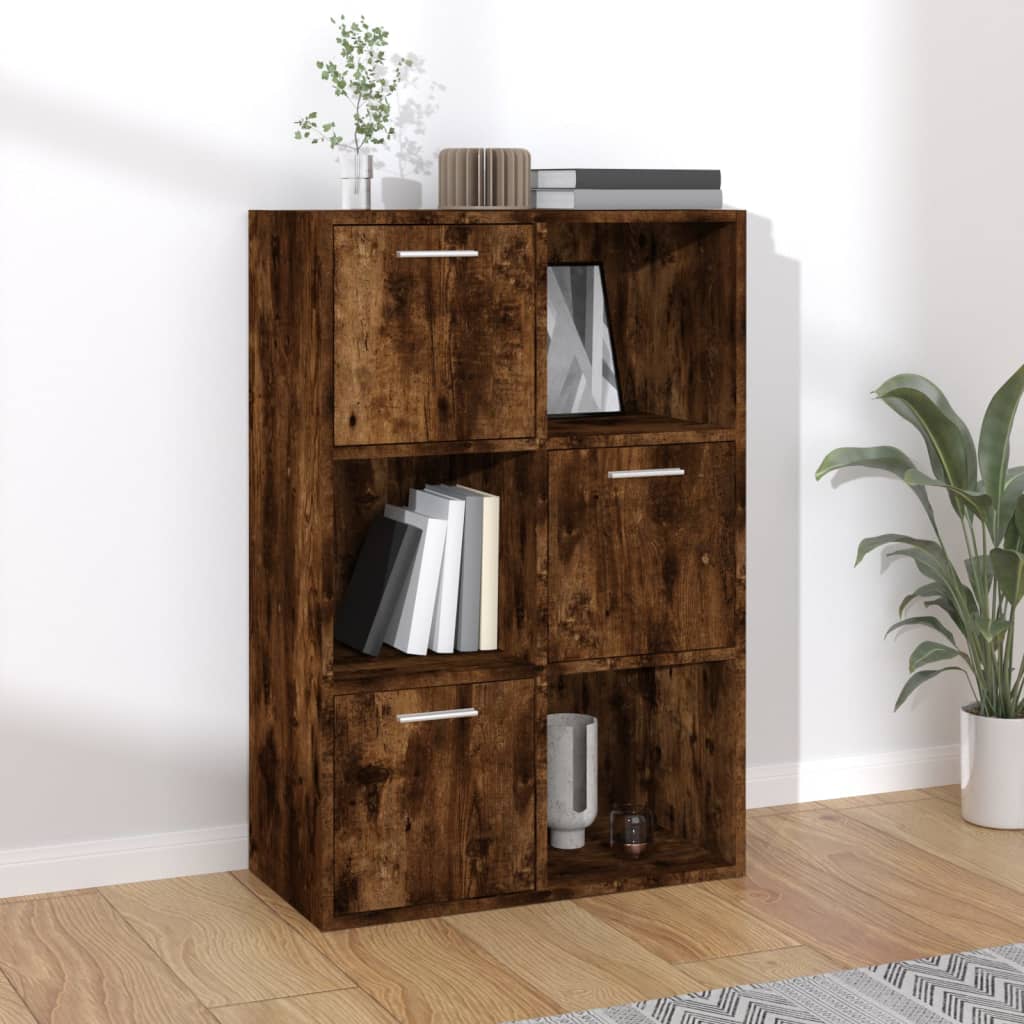Modern Wooden Home Storage Cabinet Bookcase With 3 Doors & Shelves Wood