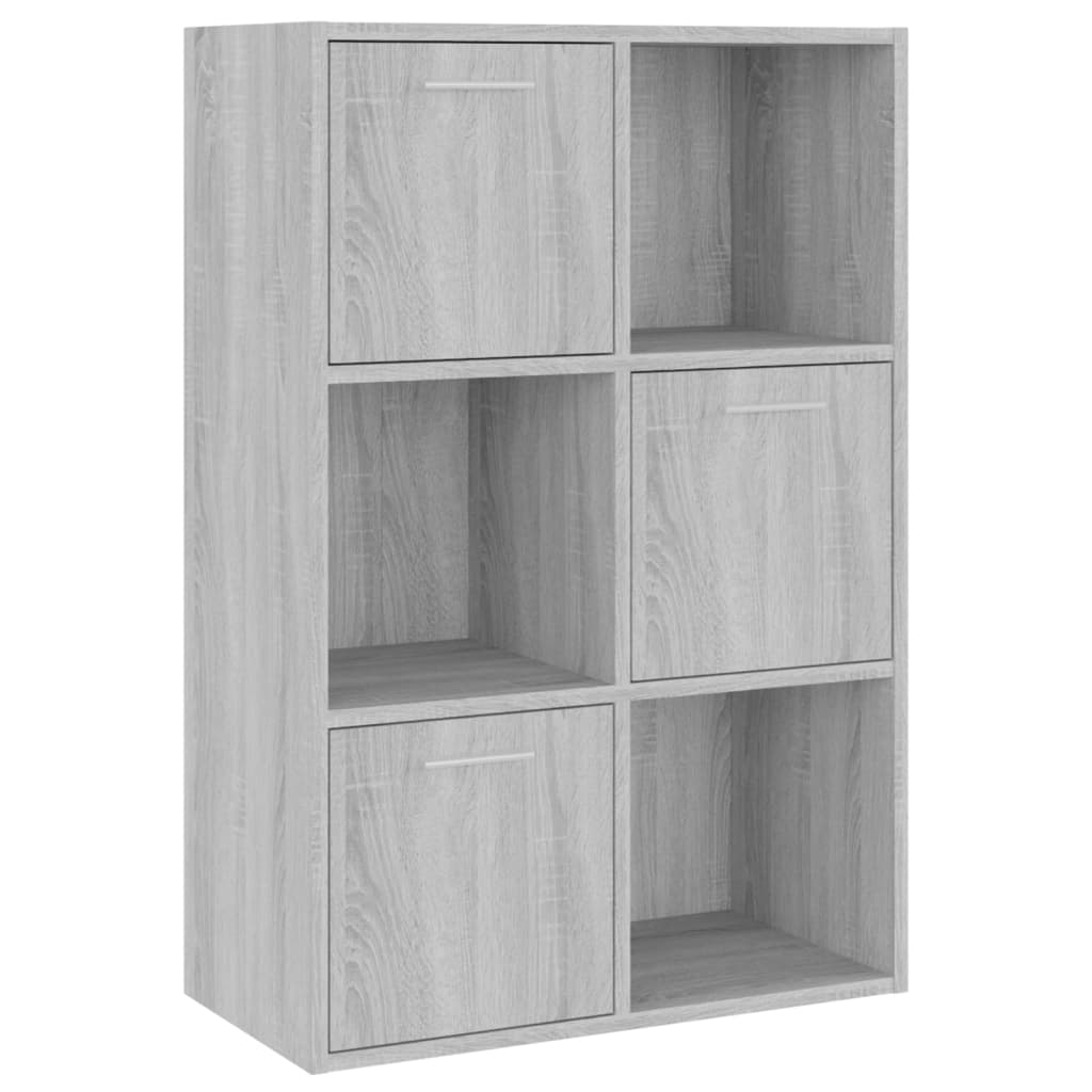 Modern Wooden Home Storage Cabinet Bookcase With 3 Doors & Shelves Wood