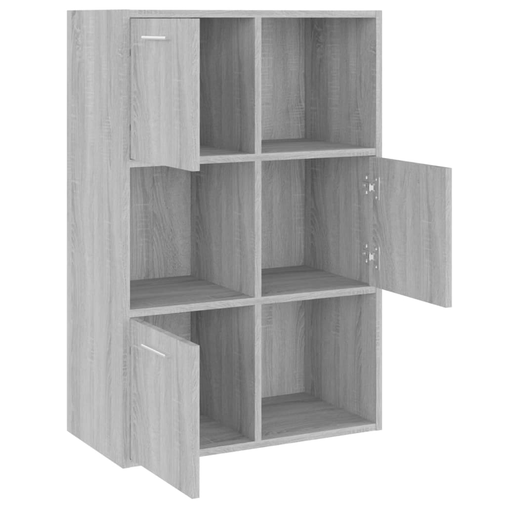 Modern Wooden Home Storage Cabinet Bookcase With 3 Doors & Shelves Wood