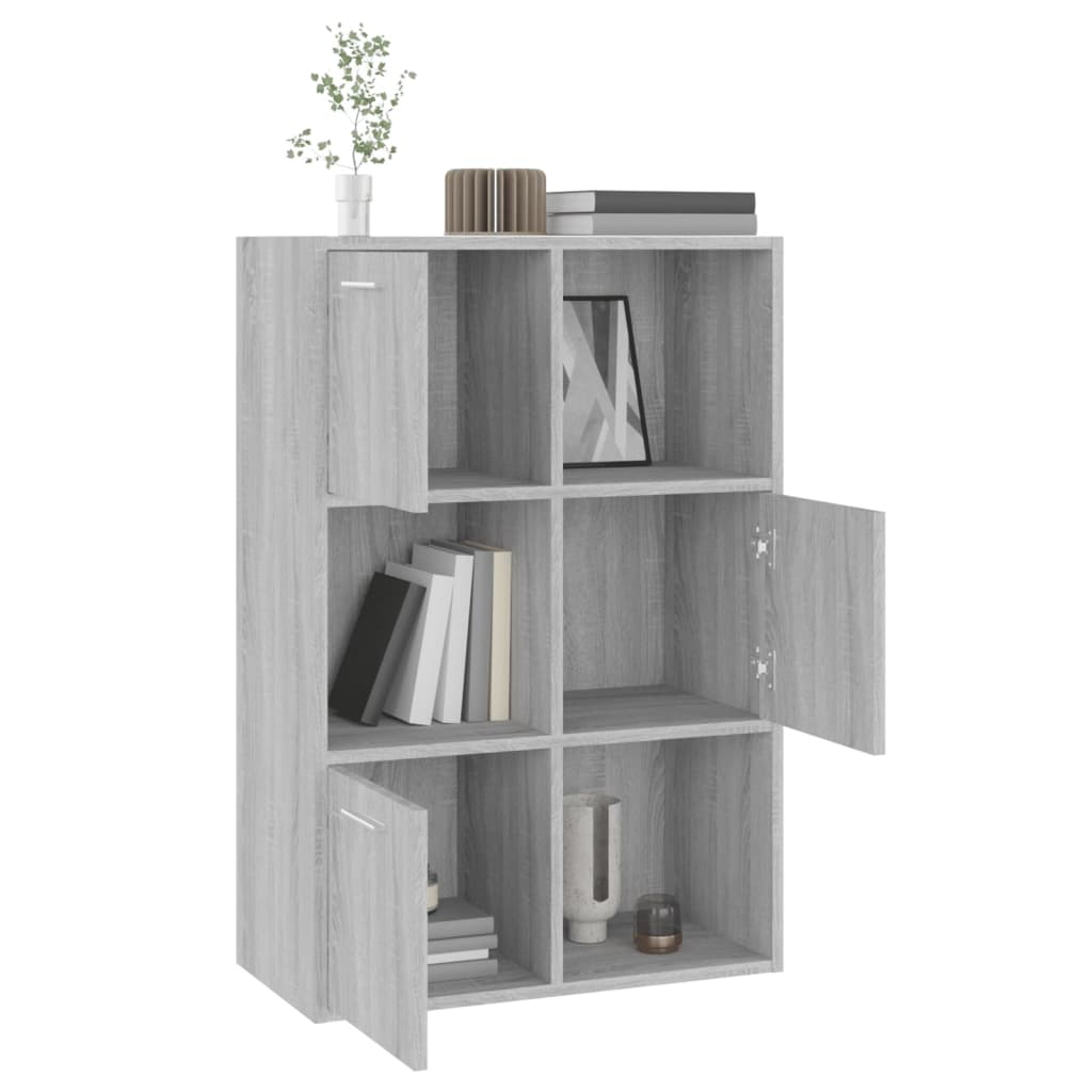 Modern Wooden Home Storage Cabinet Bookcase With 3 Doors & Shelves Wood