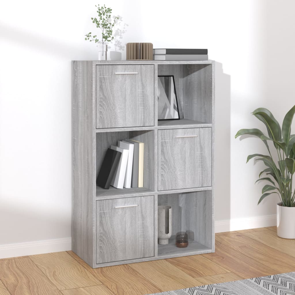 Modern Wooden Home Storage Cabinet Bookcase With 3 Doors & Shelves Wood