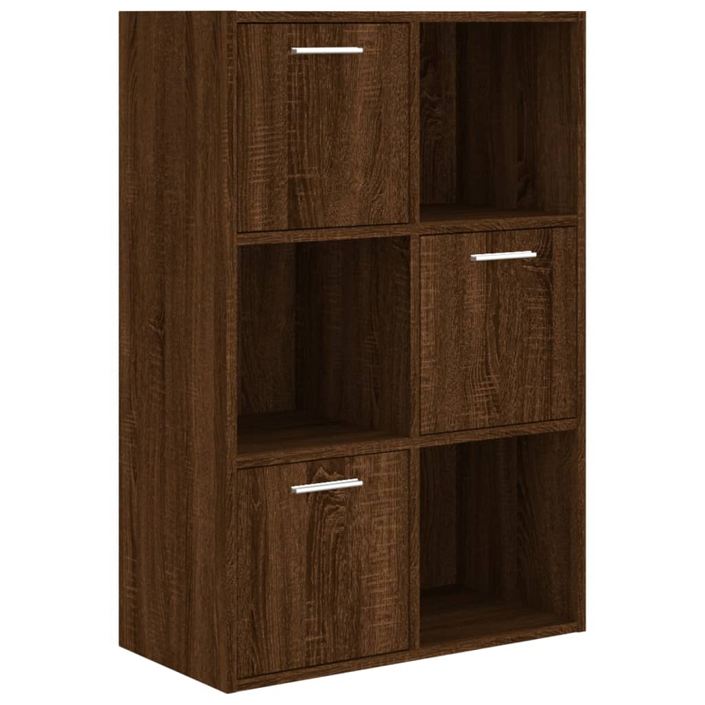 Modern Wooden Home Storage Cabinet Bookcase With 3 Doors & Shelves Wood