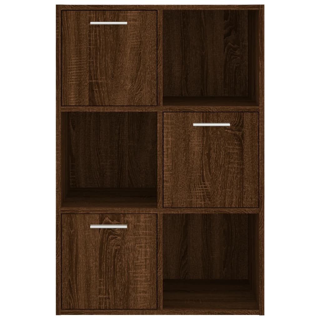 Modern Wooden Home Storage Cabinet Bookcase With 3 Doors & Shelves Wood