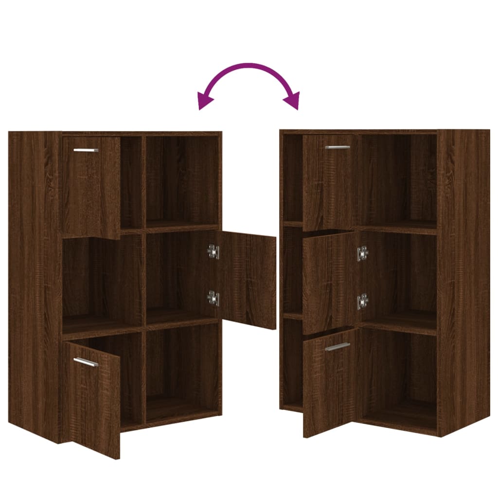 Modern Wooden Home Storage Cabinet Bookcase With 3 Doors & Shelves Wood