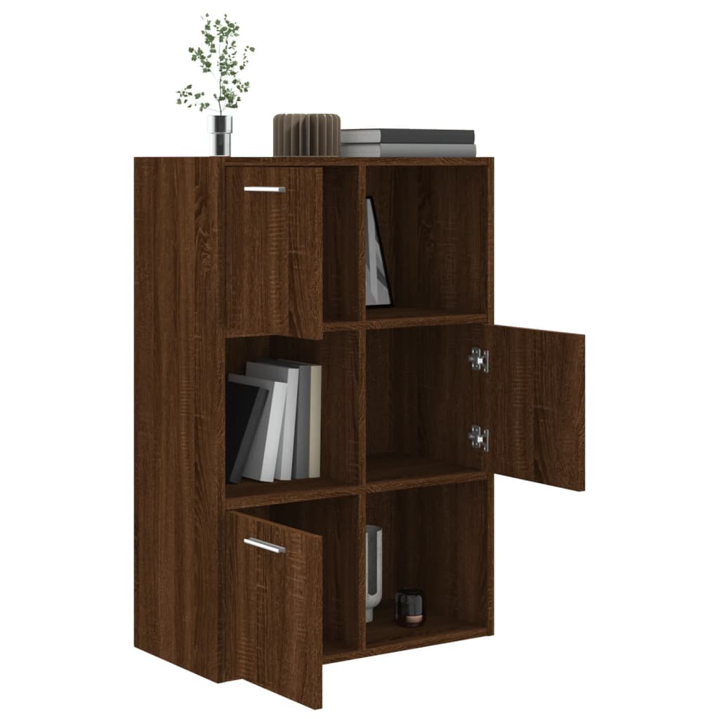 Modern Wooden Home Storage Cabinet Bookcase With 3 Doors & Shelves Wood