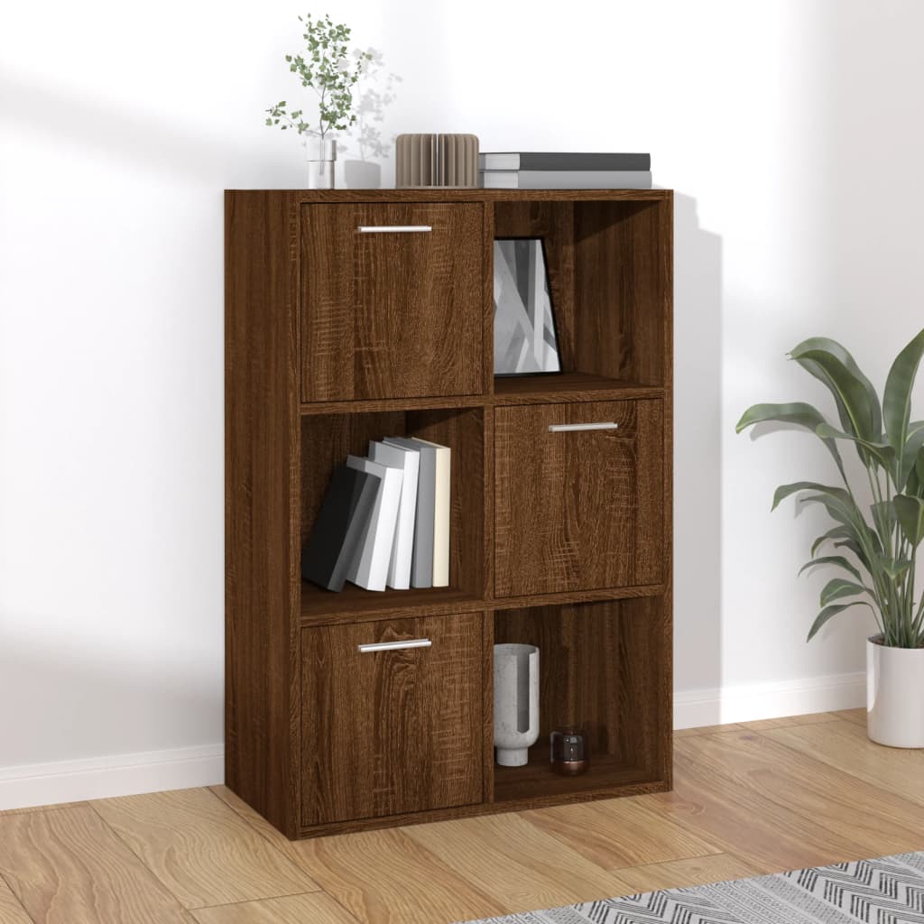 Modern Wooden Home Storage Cabinet Bookcase With 3 Doors & Shelves Wood