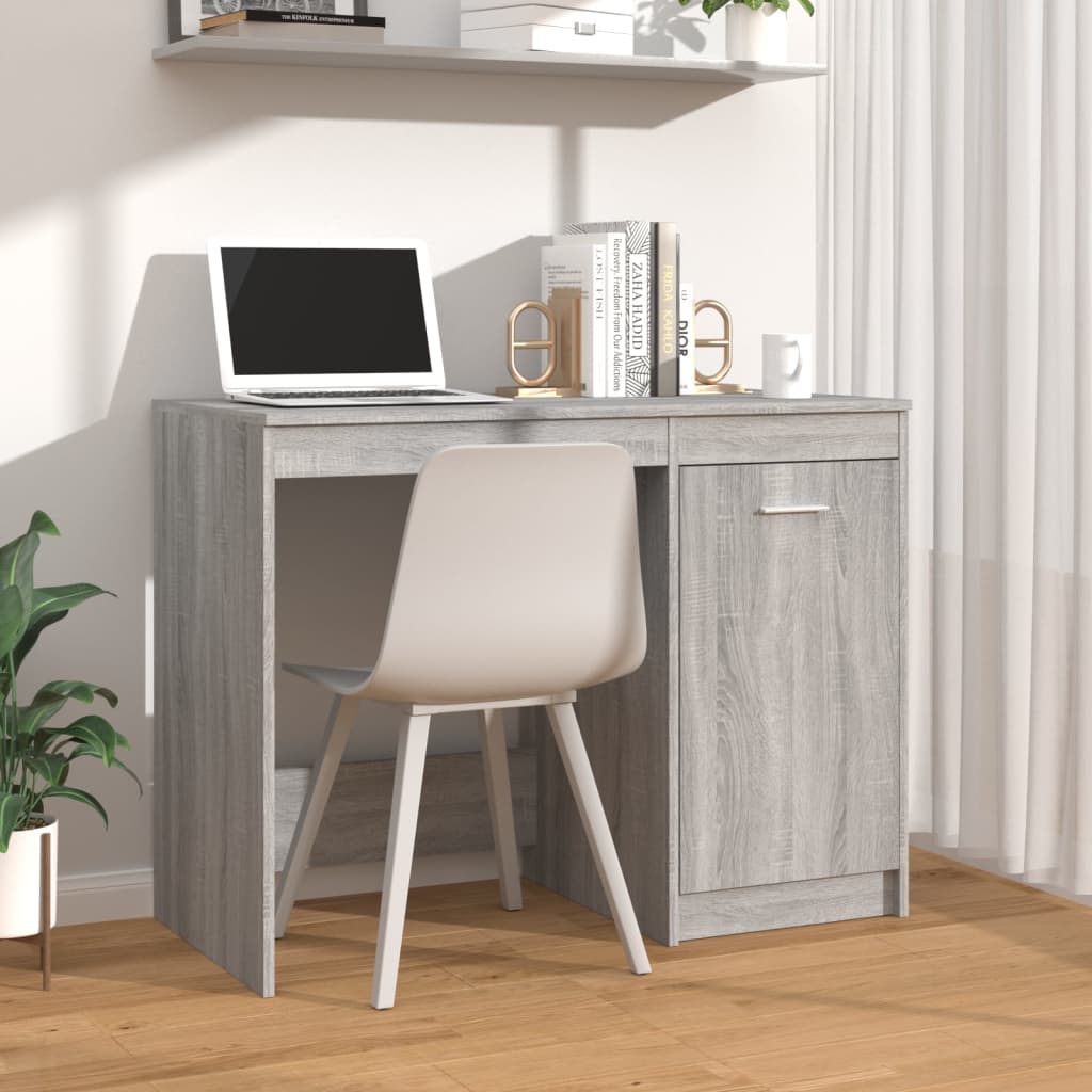 Modern Wooden Home Office Computer Desk Table With Storage Cupboard Wood
