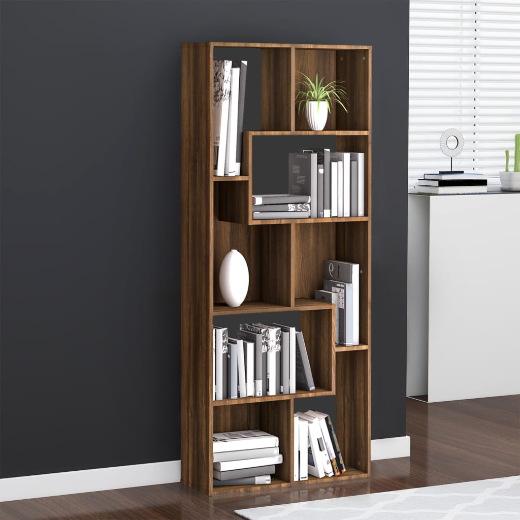 Modern Wooden Tall Open Bookcase Book Storage Cabinet Shelving Storage Display