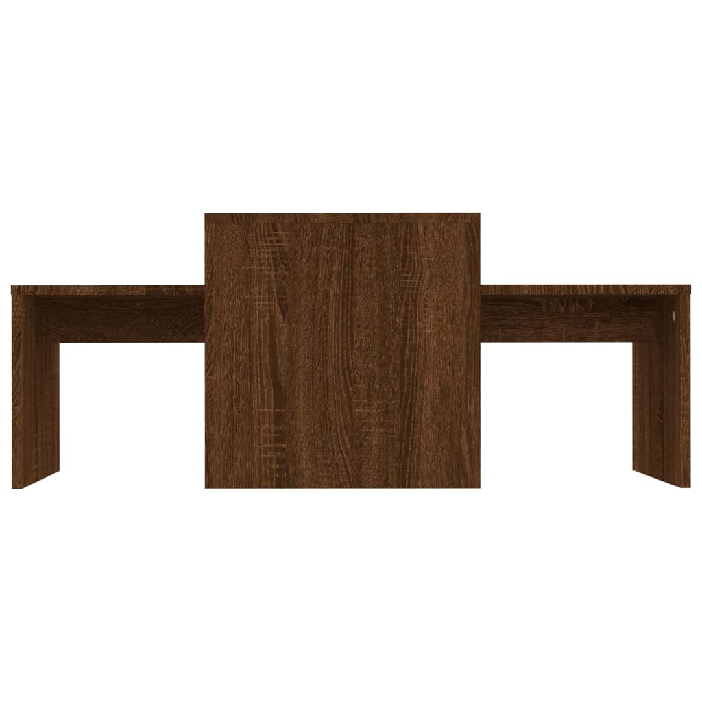 Coffee Table Set Brown Oak 100x48x40 cm Engineered Wood