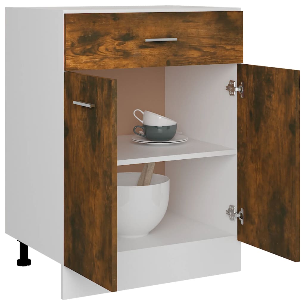 Drawer Bottom Cabinet Lyon Smoked Oak 60x46x81.5 cm Engineered Wood
