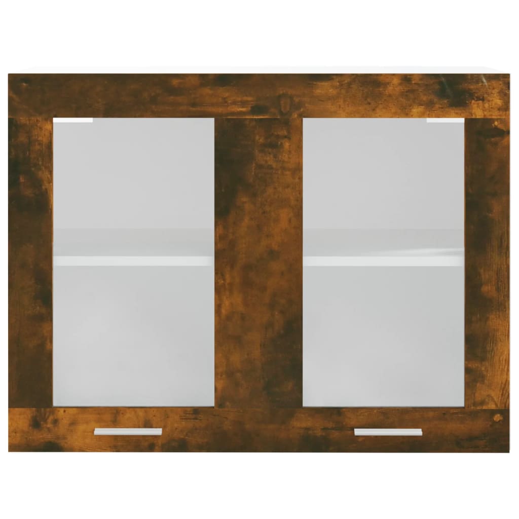 Modern Wooden 2 Door Hanging Glass Wall Mounted Kitchen Storage Cabinet Unit