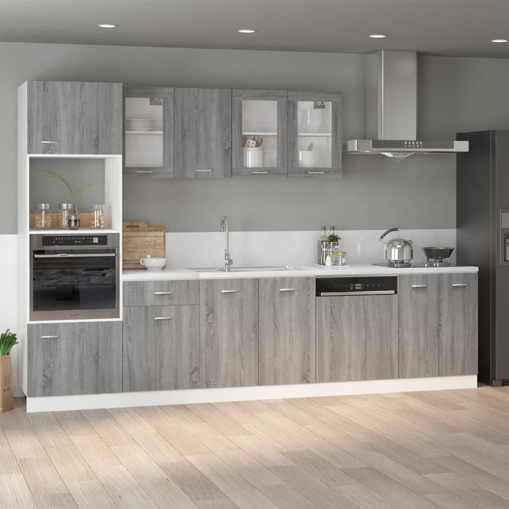 Modern Wooden 2 Door Hanging Glass Wall Mounted Kitchen Storage Cabinet Unit