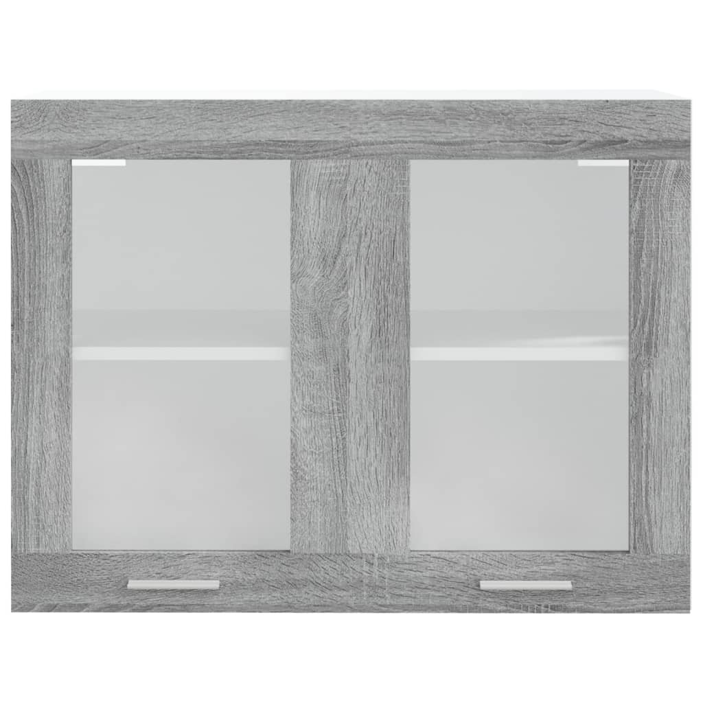 Modern Wooden 2 Door Hanging Glass Wall Mounted Kitchen Storage Cabinet Unit